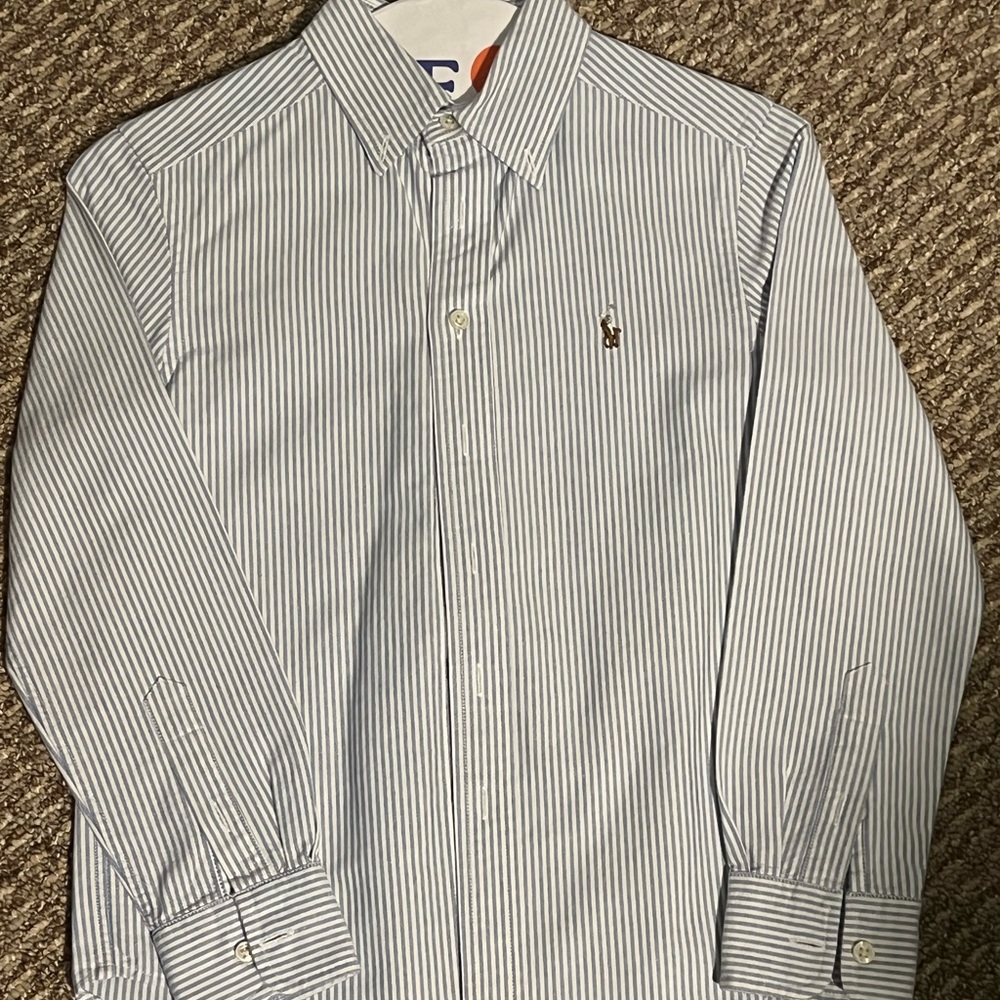 Boys Ralph Lauren collared shirt. Excellent condition. Size small (8).